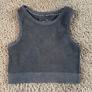 Aerie charcoal ribbed workout top